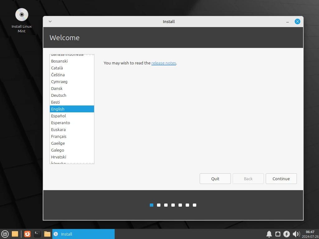 Linux Mint Install Language
