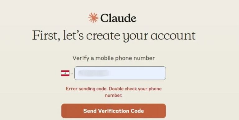 Fix Error Sending Code – Double Check Your Phone Number in Claude AI