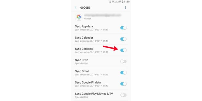 4. Syncing Contacts to a Google Account