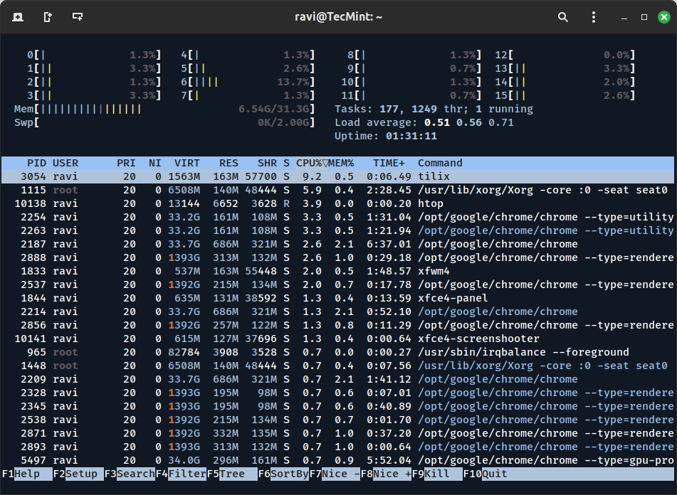 htop - Interactive Process Viewer