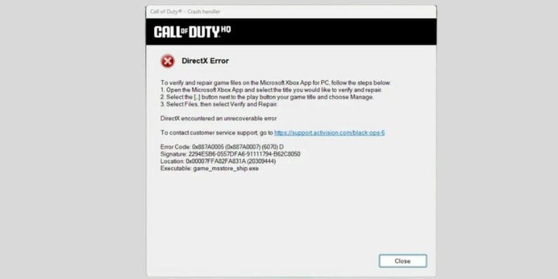 Why Does Call of Duty BO6 Show a DirectX Error?