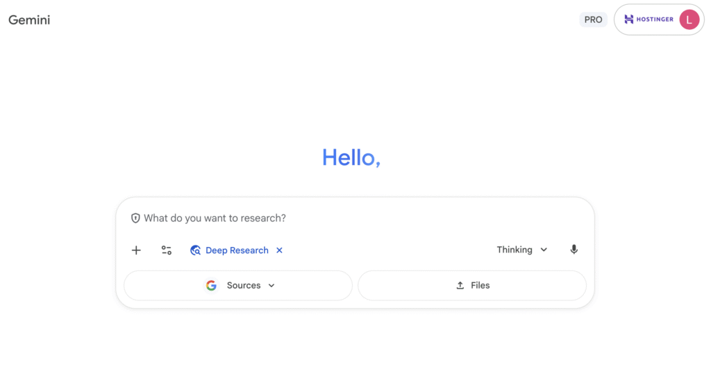 Gemini's Deep Research tool