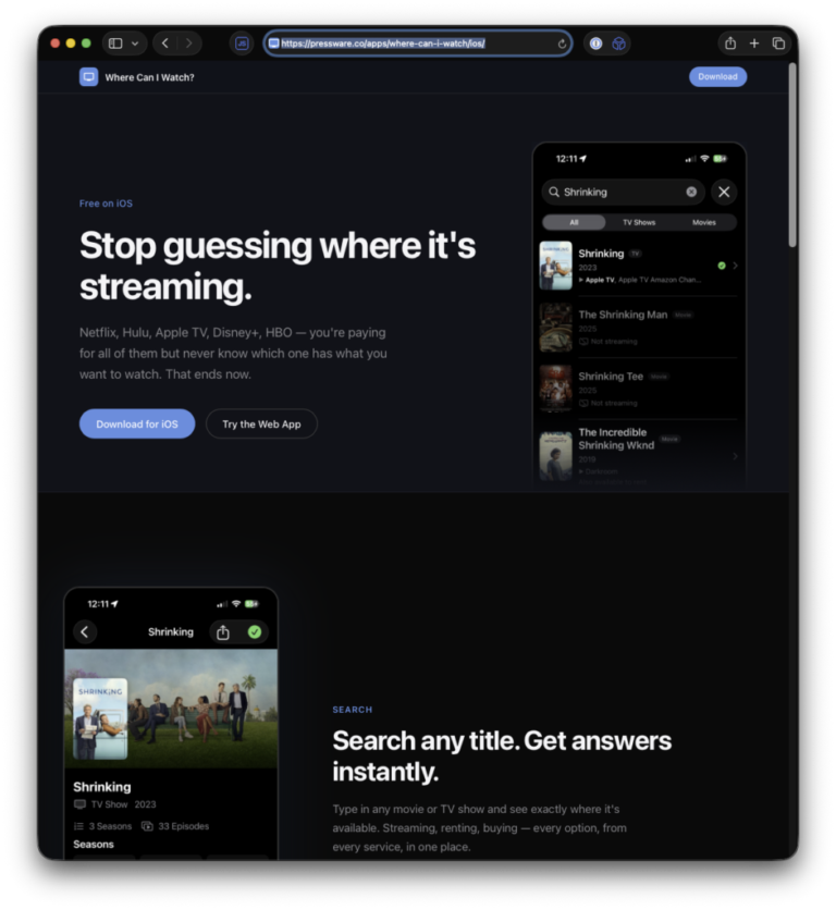 Where Can I Watch? Now Available For iOS