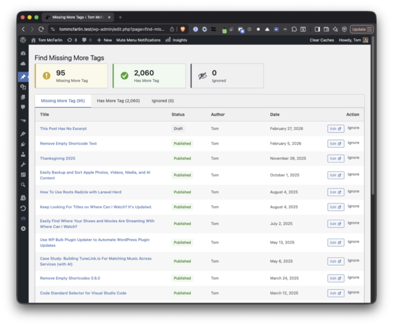 How To Find Missing More Tags in Your WordPress Posts